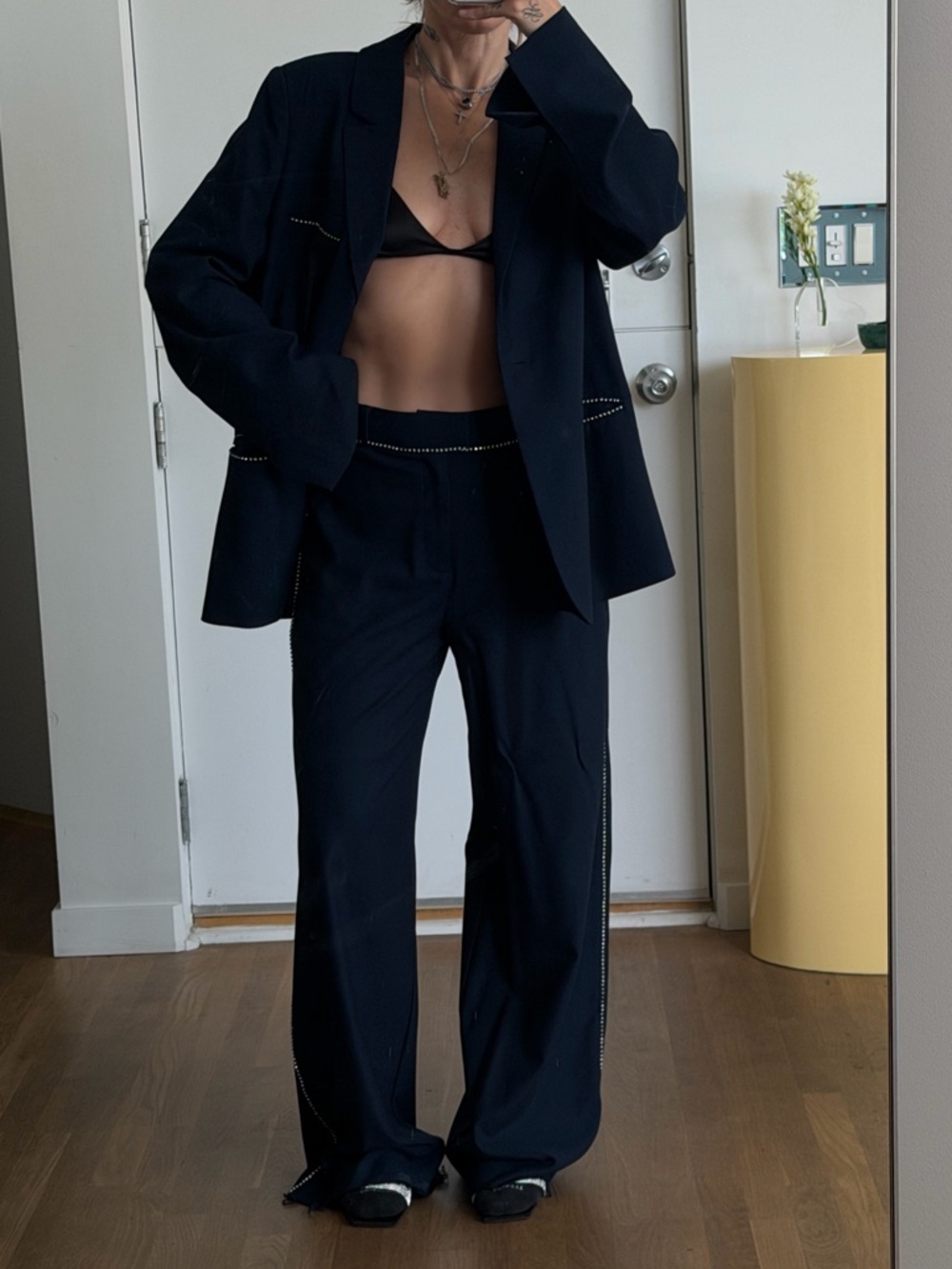 for love and lemons navy suit with crystal trim💎
